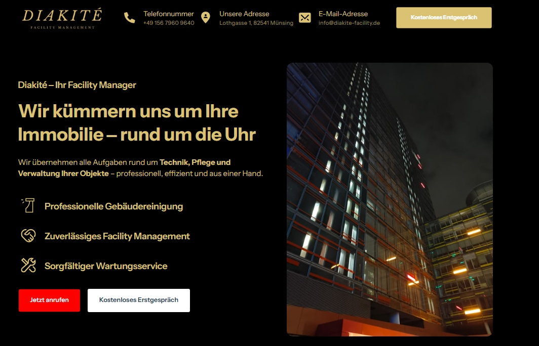 Vorschau der Website von Diakité Facility